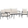 Taromina 4-Delige Loungeset Beige/Zwart