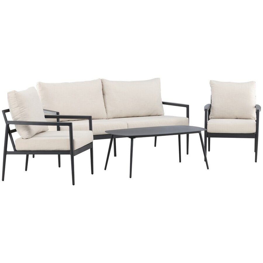 Taromina 4-Delige Loungeset Beige/Zwart