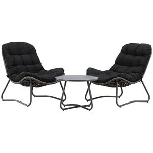 Hjem Interiors Cala 3-Delige Loungeset Antraciet