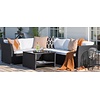 Haiti Rotan Hoek Loungeset Zwart/Wit