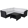 Haiti Rotan Hoek Loungeset Zwart/Wit