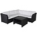 Haiti Rotan Hoek Loungeset Zwart/Wit