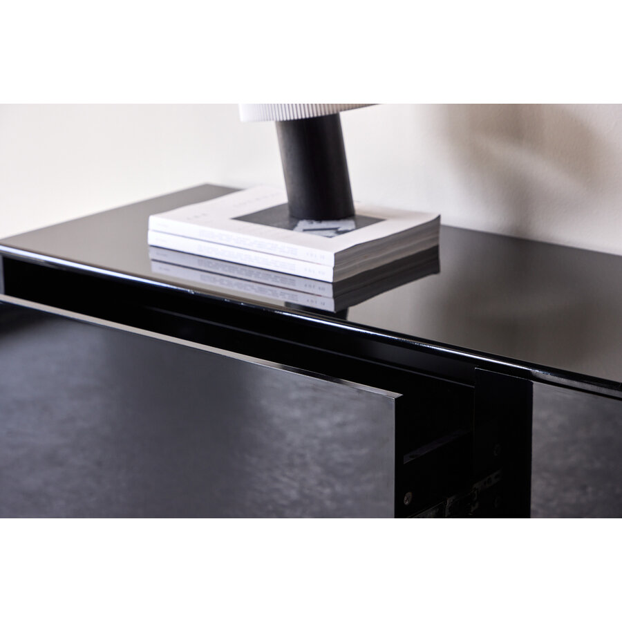 Fristad Hoogglans Zwart TV Wandmeubel 2-Lades