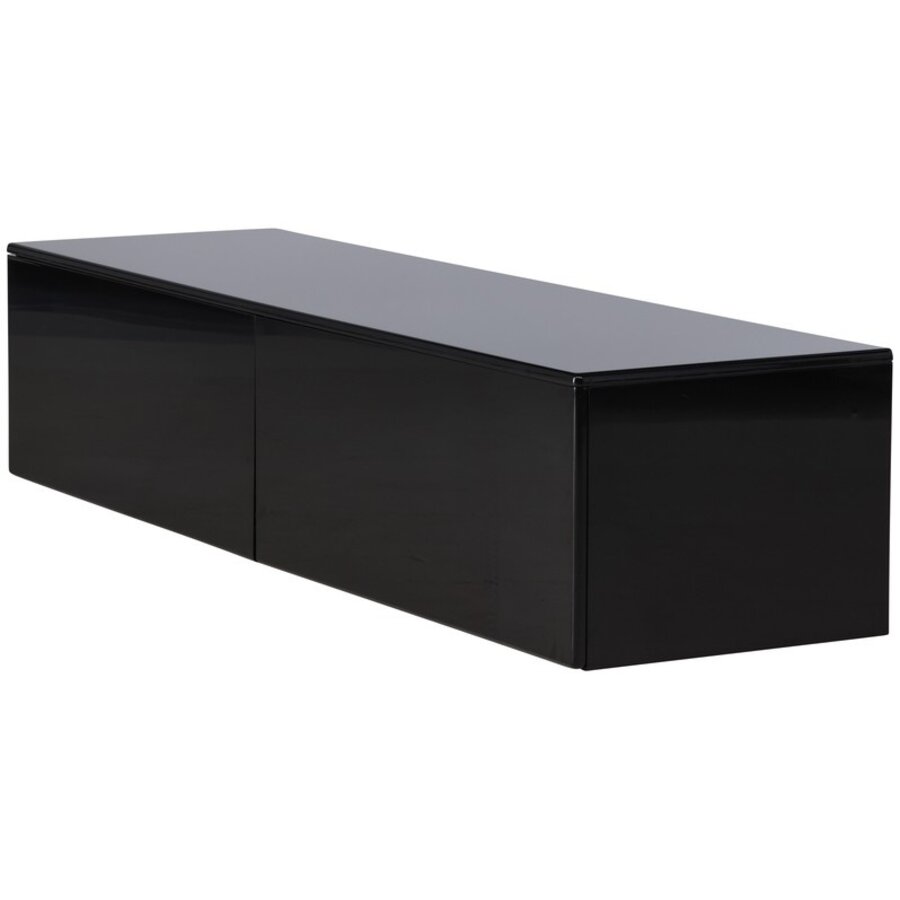 Fristad Hoogglans Zwart TV Wandmeubel 2-Lades