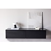 Fristad Hoogglans Zwart TV Wandmeubel 2-Lades