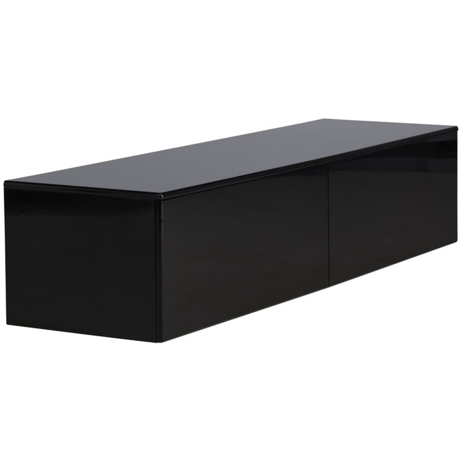 Fristad Hoogglans Zwart TV Wandmeubel 2-Lades