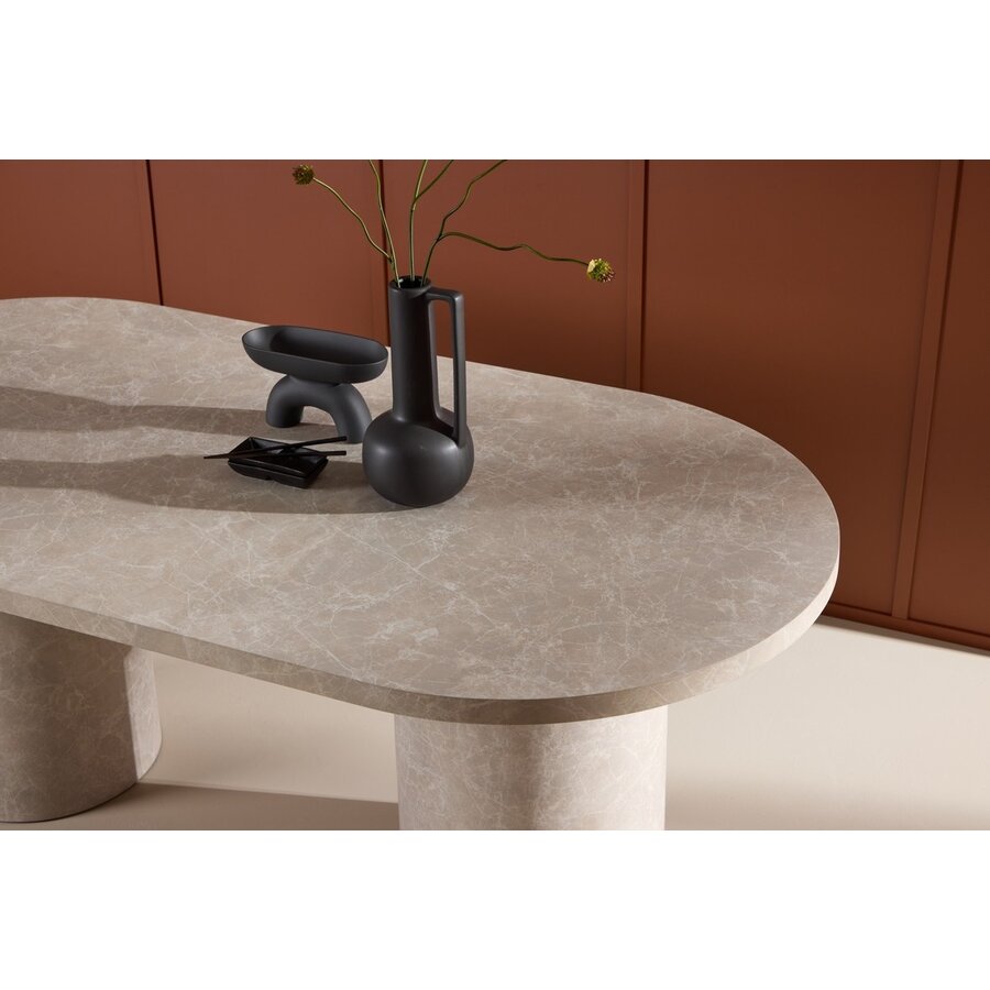 Narvik Beige Marmer Eettafel Ovaal 200 cm