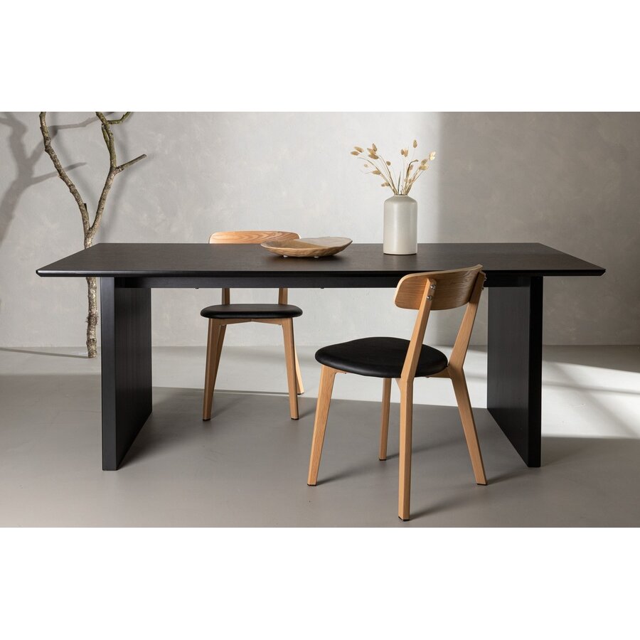 Vail Zwarte Eettafel Rechthoek 200 cm