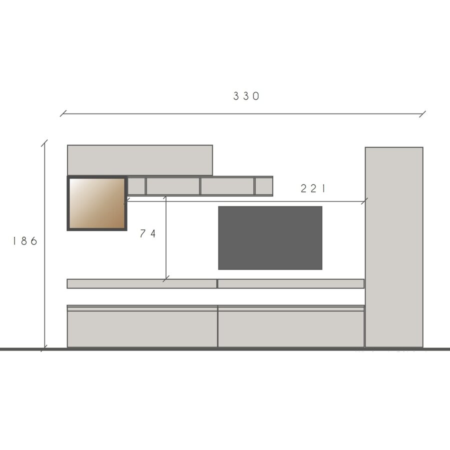 Infinity 2.0 Argilla/Brons/Eiken TV Meubel Set 200