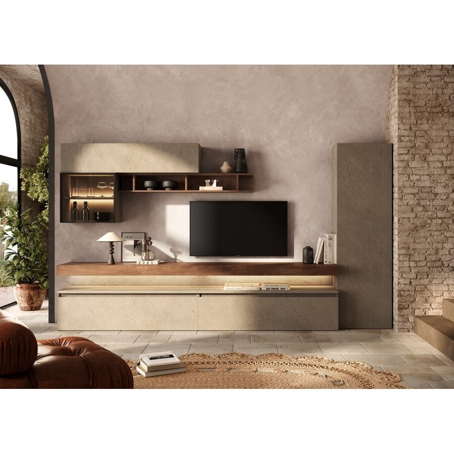 Infinity 2.0 Argilla/Brons/Eiken TV Meubel Set 200