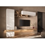 Benvenuto Design Infinity 2.0 Hoogglans Wit/Kadiz Eiken TV Meubel Set 202