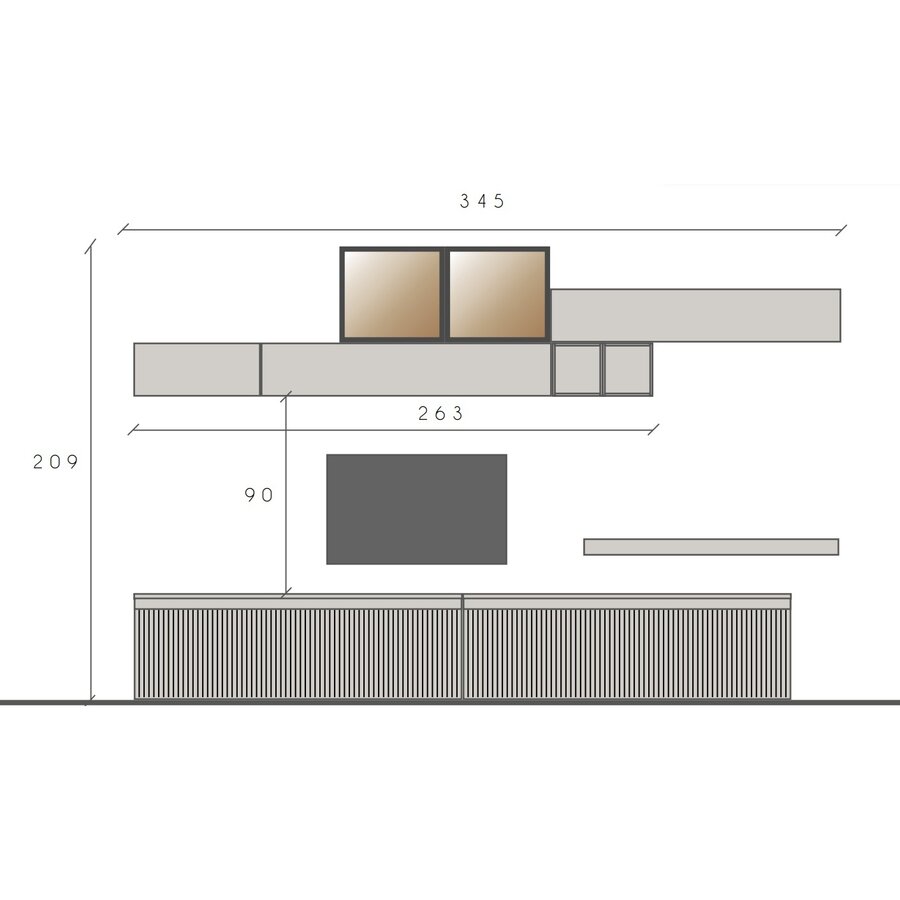 Infinity 2.0 Brons/Eiken TV Meubel Set 203