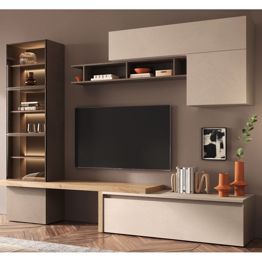 Infinity 2.0 Brons/Cashmere/Eiken TV Meubel Set 204