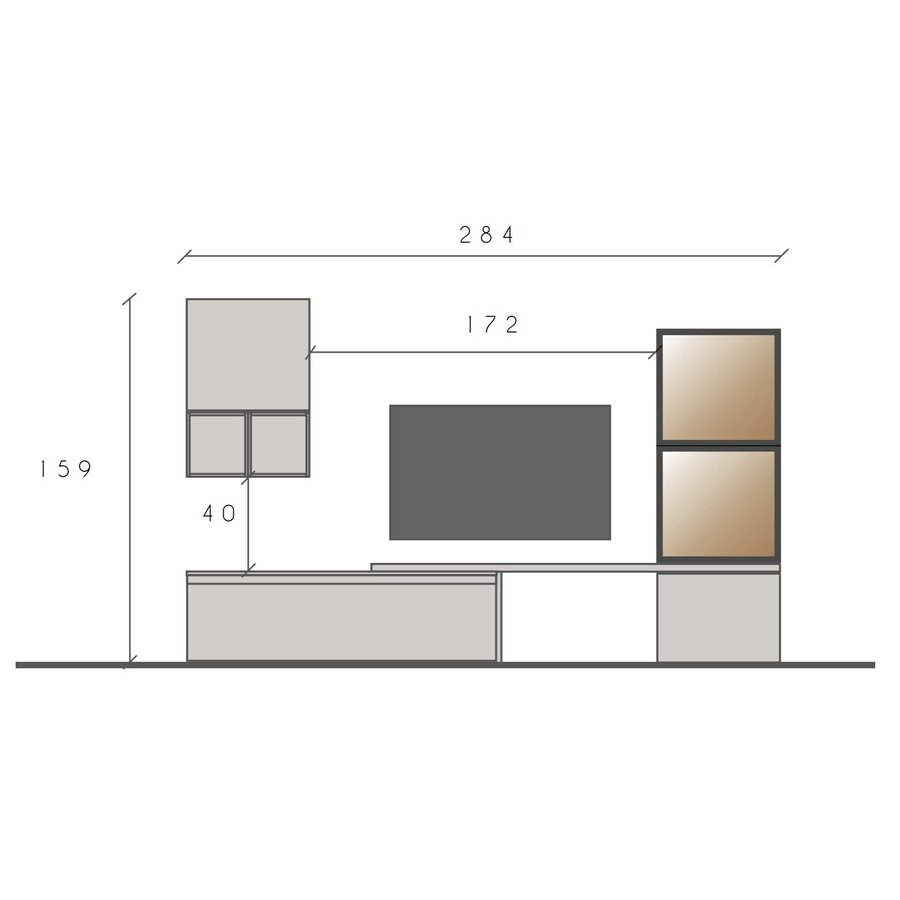 Infinity 2.0 Cashmere/Eiken TV Meubel Set 206