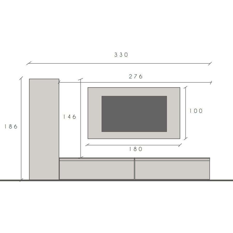 Infinity 2.0 Cashmere/Travertin TV Meubel Set 208