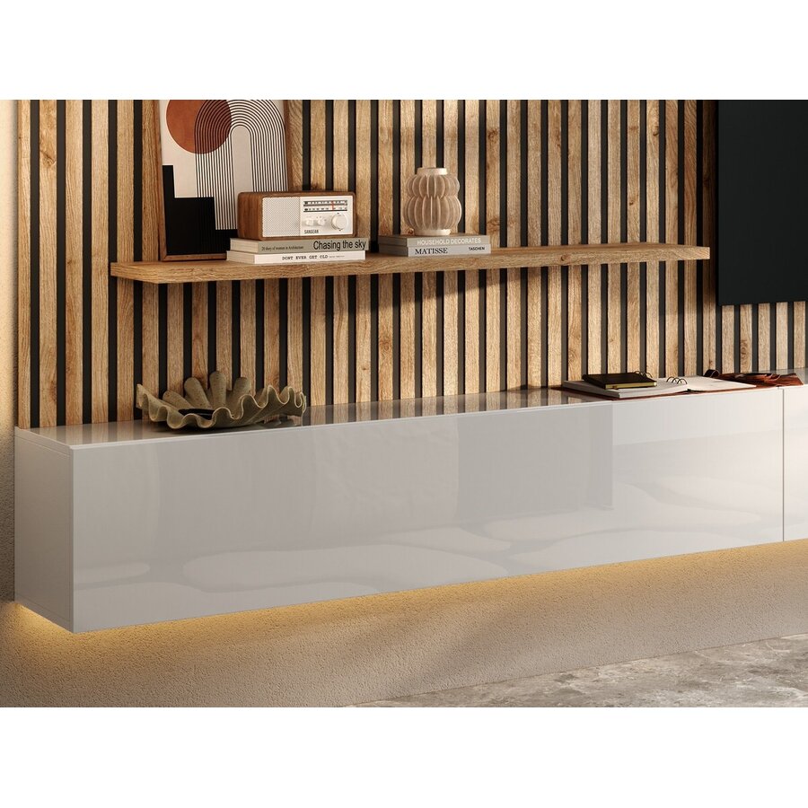 Infinity 2.0 Hoogglans Wit/Eiken TV Meubel Set 217