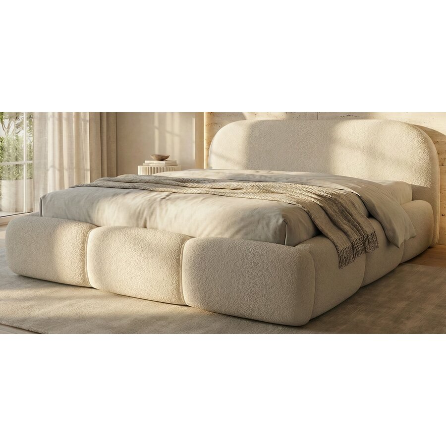 Ohio Slim 200 x 200 cm Gestoffeerd Bed Lichtbeige