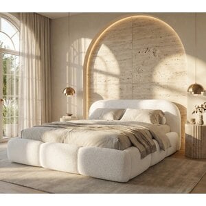Trae Mobler Ohio Slim 200 x 200 cm Gestoffeerd Bed Gebroken Wit