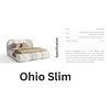 Ohio Slim 140 x 200 cm Gestoffeerd Bed Velvet Lichtgrijs