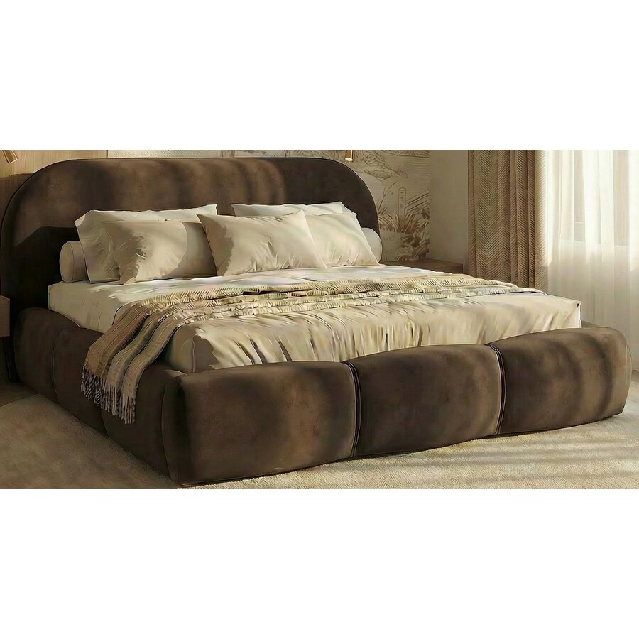 Ohio Slim 200 x 200 cm Gestoffeerd Bed Velvet Bruin