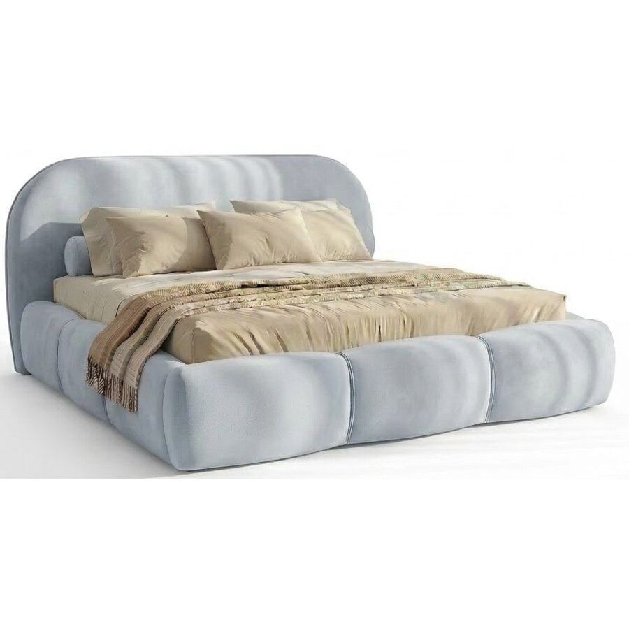 Ohio Slim 200 x 200 cm Gestoffeerd Bed Velvet Lichtgrijs