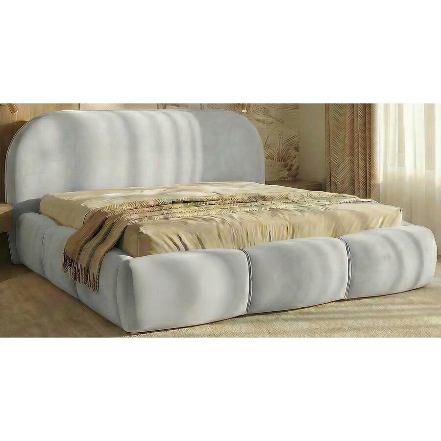 Ohio Slim 180 x 200 cm Gestoffeerd Bed Velvet Lichtgrijs
