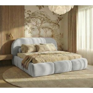 Trae Mobler Ohio Slim 180 x 200 cm Gestoffeerd Bed Velvet Lichtgrijs
