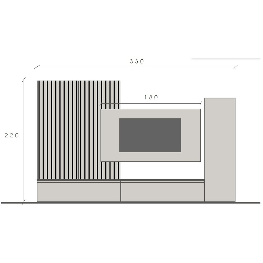 Infinity 2.0 Cashmere/Marmo Nero/Eiken TV Meubel Set 220