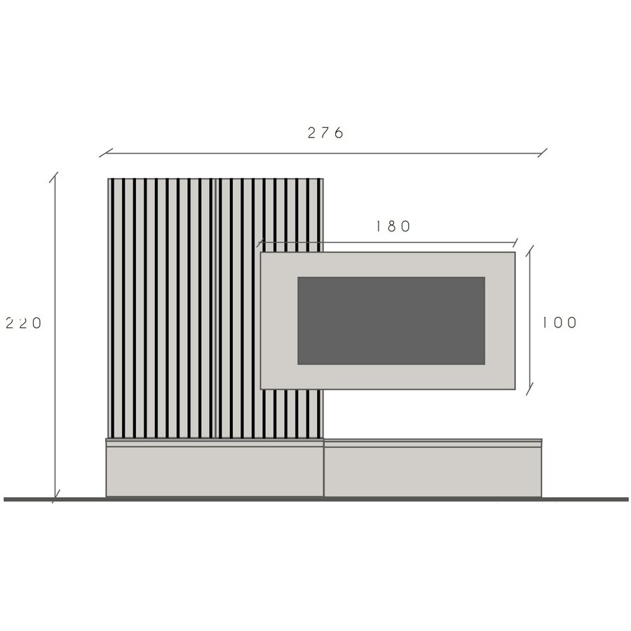 Infinity 2.0 Hoogglans Wit/Travertin/Eiken TV Meubel Set 221