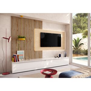 Benvenuto Design Infinity 2.0 Hoogglans Wit/Travertin/Eiken TV Meubel Set 221