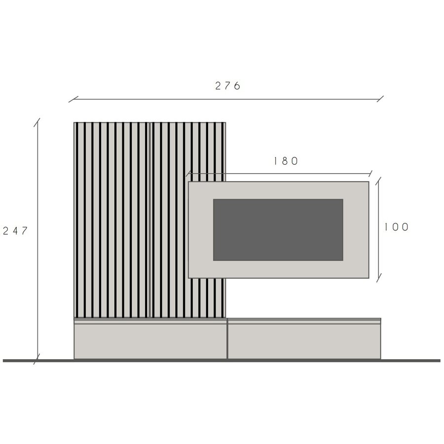 Infinity 2.0 Brons/Travertin/Eiken TV Meubel Set 223