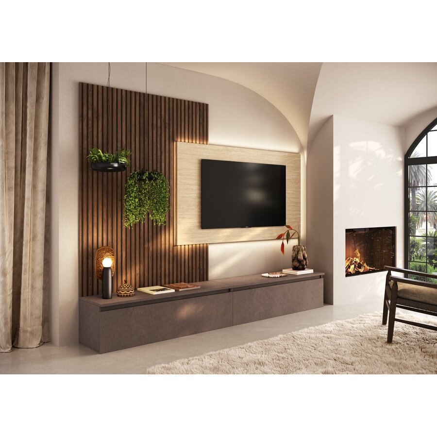 Infinity 2.0 Brons/Travertin/Eiken TV Meubel Set 223