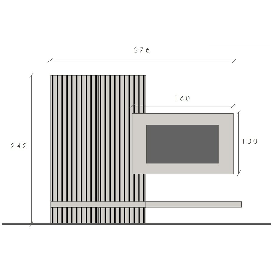 Infinity 2.0 Brons/Marmer Wit/Eiken TV Meubel Set 224