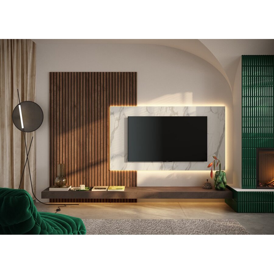 Infinity 2.0 Brons/Marmer Wit/Eiken TV Meubel Set 224