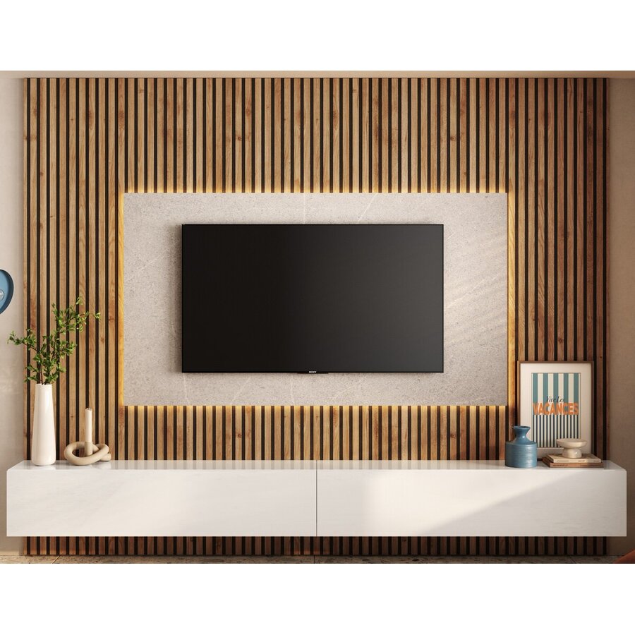 Infinity 2.0 HG Wit/Steengrijs/Eiken TV Meubel Set 225