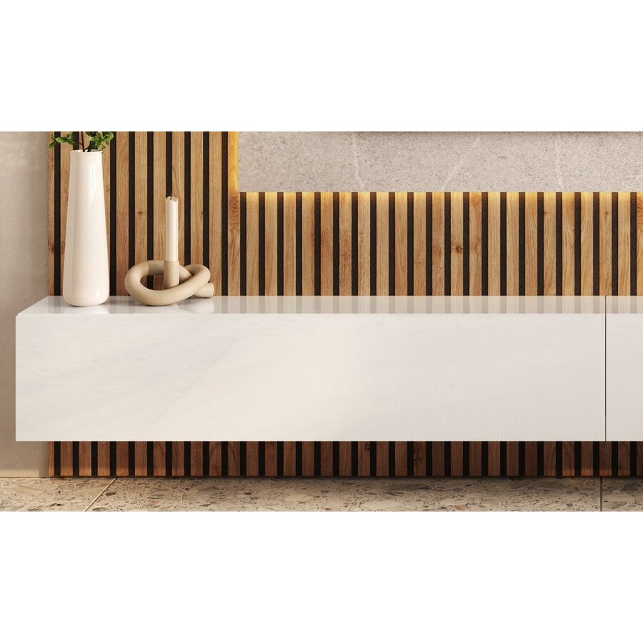 Infinity 2.0 HG Wit/Steengrijs/Eiken TV Meubel Set 225