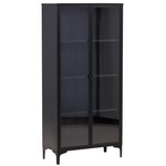 Hjem Interiors Piring Zwart / Glas Opbergkast H190 cm