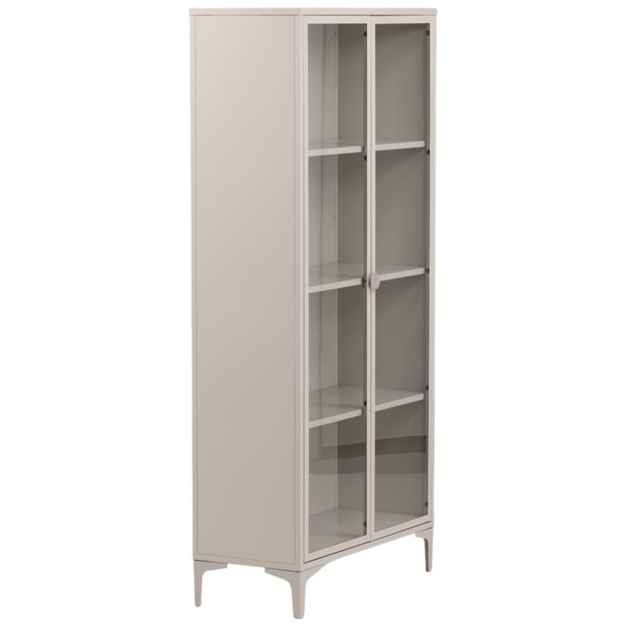 Piring Beige / Glas Opbergkast H190 cm