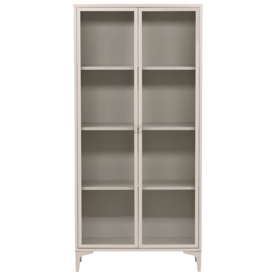Piring Beige / Glas Opbergkast H190 cm