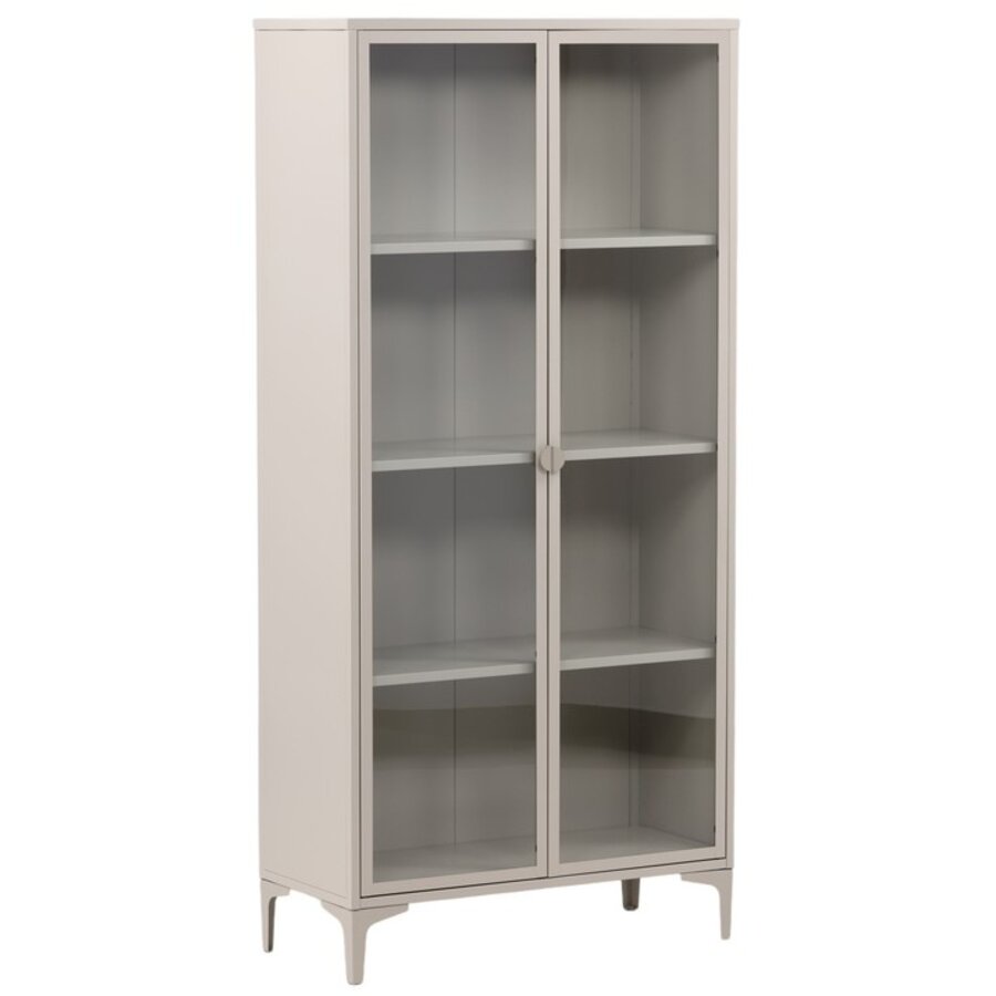 Piring Beige / Glas Opbergkast H190 cm