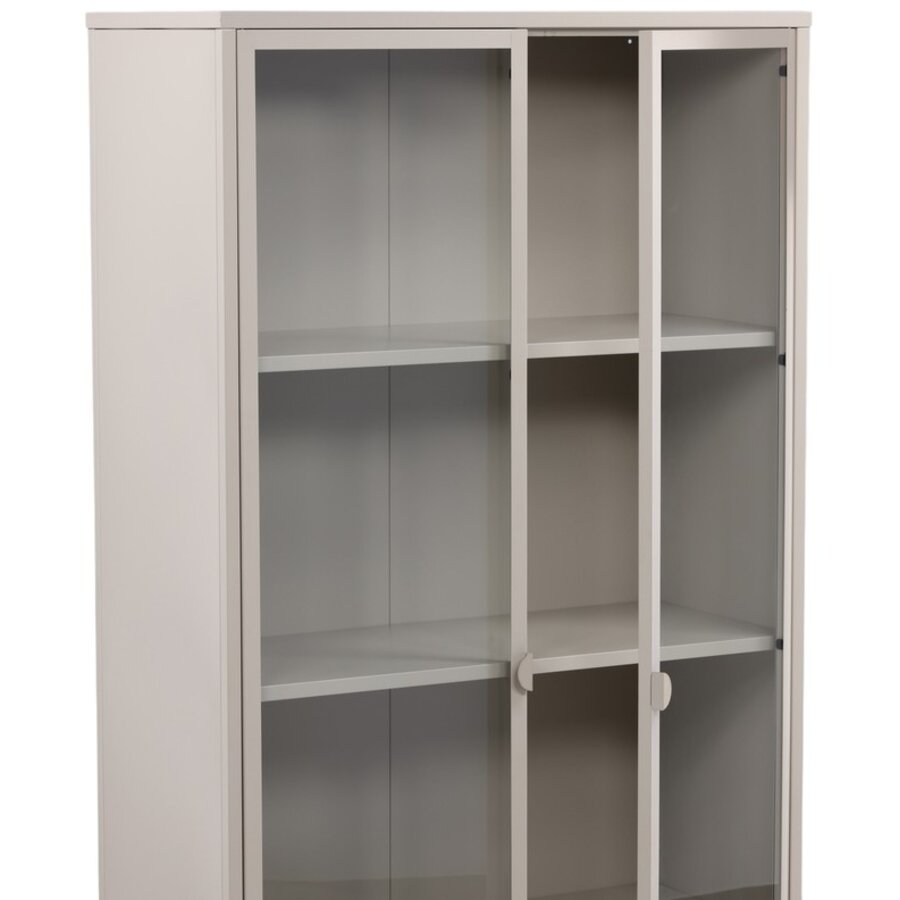 Piring Beige / Glas Opbergkast H190 cm