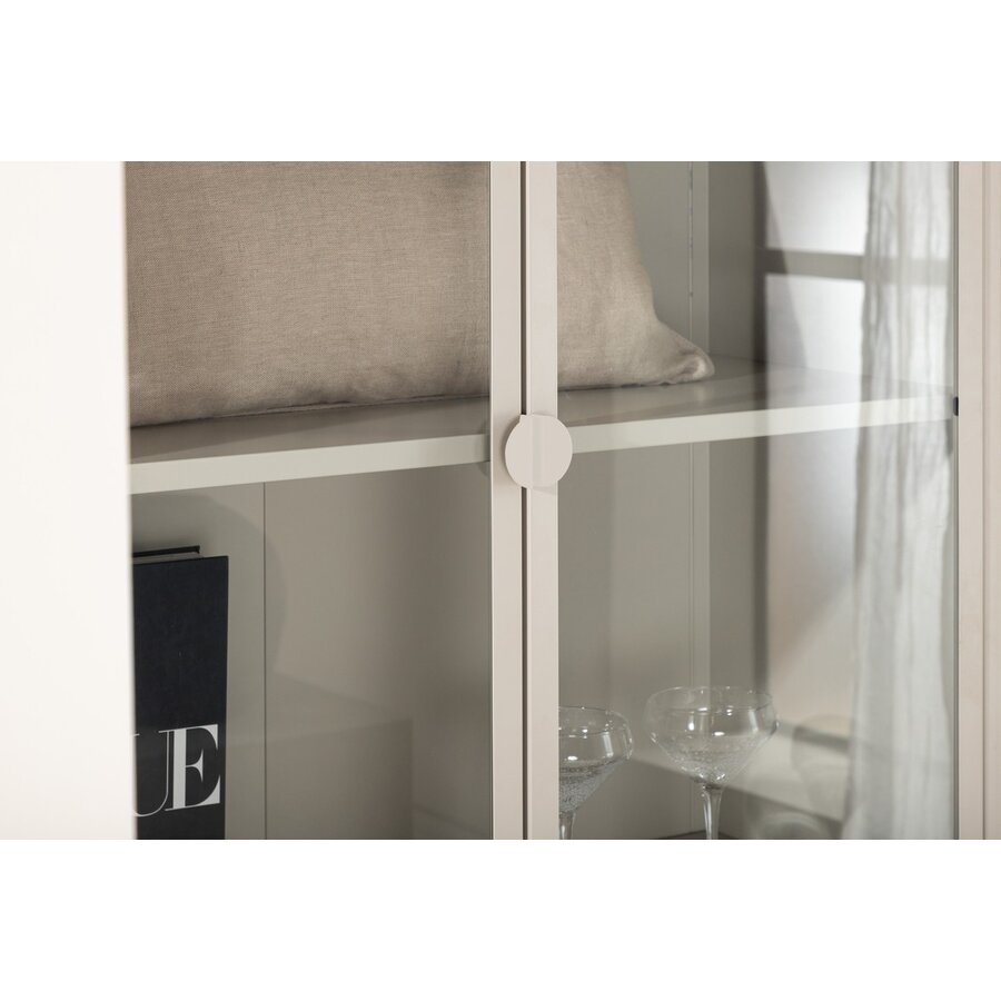 Piring Beige / Glas Opbergkast H190 cm