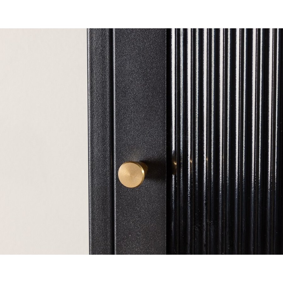 Cali Zwart Vitrinekast Slim H180 cm