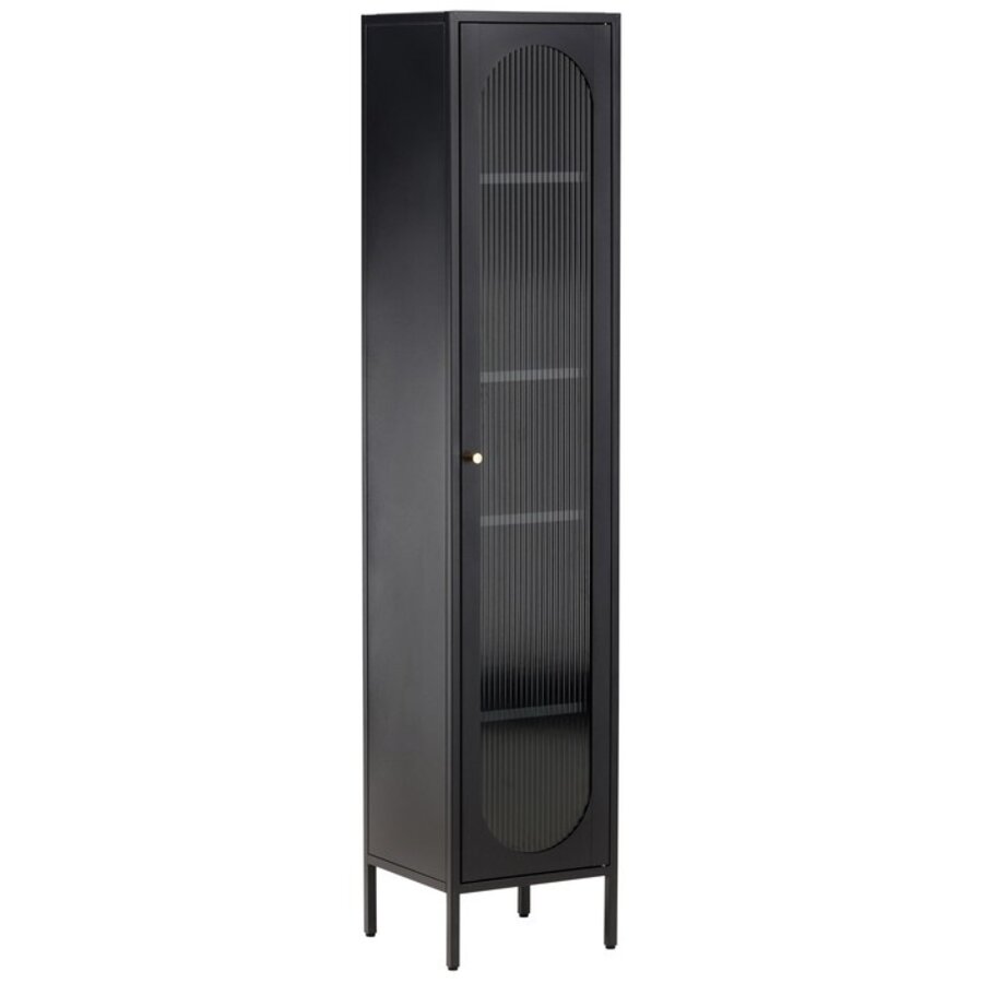Cali Zwart Vitrinekast Slim H180 cm