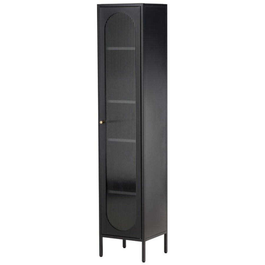 Cali Zwart Vitrinekast Slim H180 cm