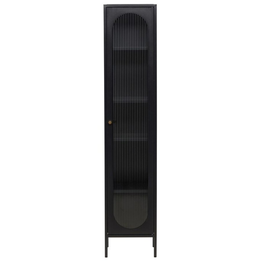 Cali Zwart Vitrinekast Slim H180 cm