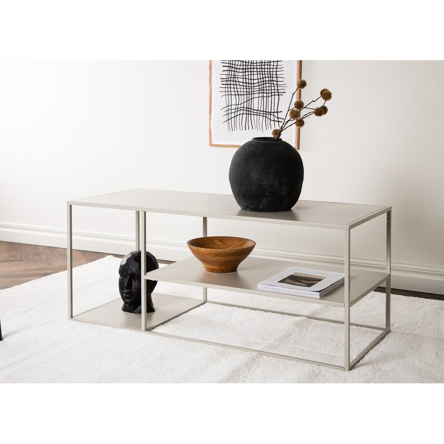 Staal Beige Salontafel Rechthoek 120x50 cm