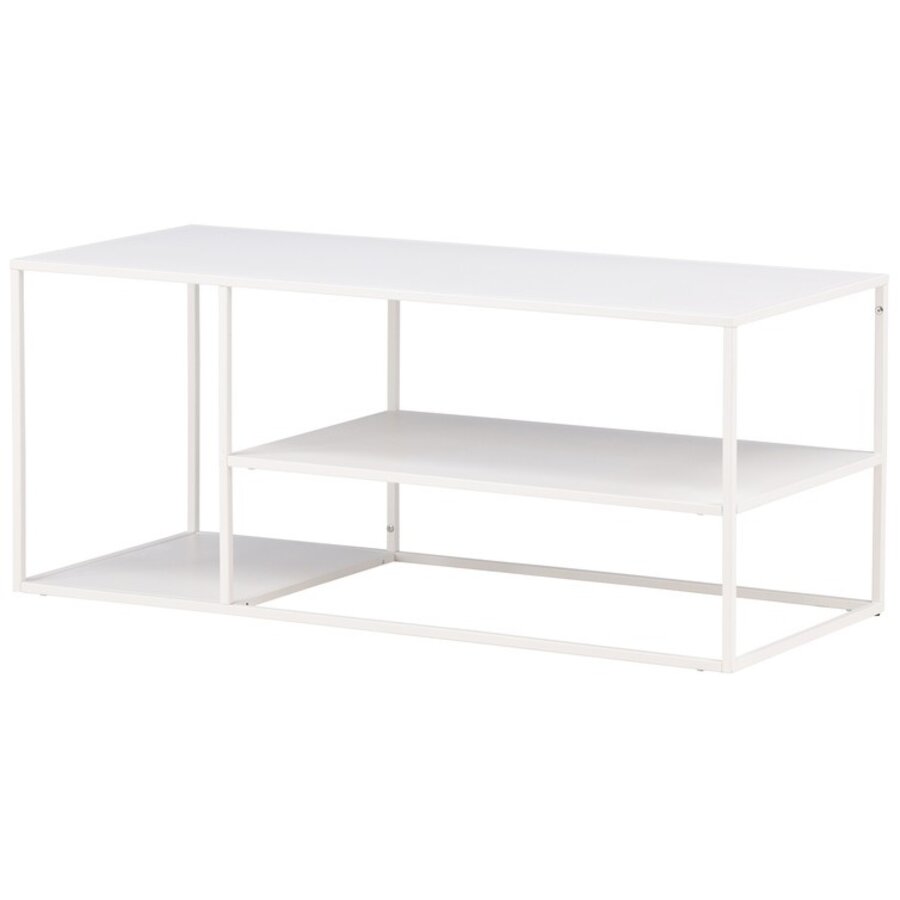 Staal Witte Salontafel Rechthoek 120x50 cm