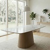 Bezel Marmer/Walnoot Eettafel Rechthoek 200x90 cm
