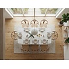 Bezel Marmer/Walnoot Eettafel Rechthoek 200x90 cm